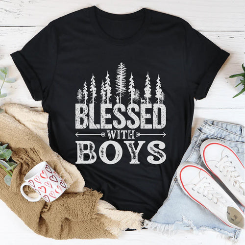 Blessed With Boys Tee - WonderingCloth
