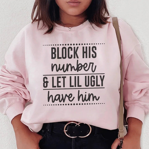 Block His Number Sweatshirt - WonderingCloth