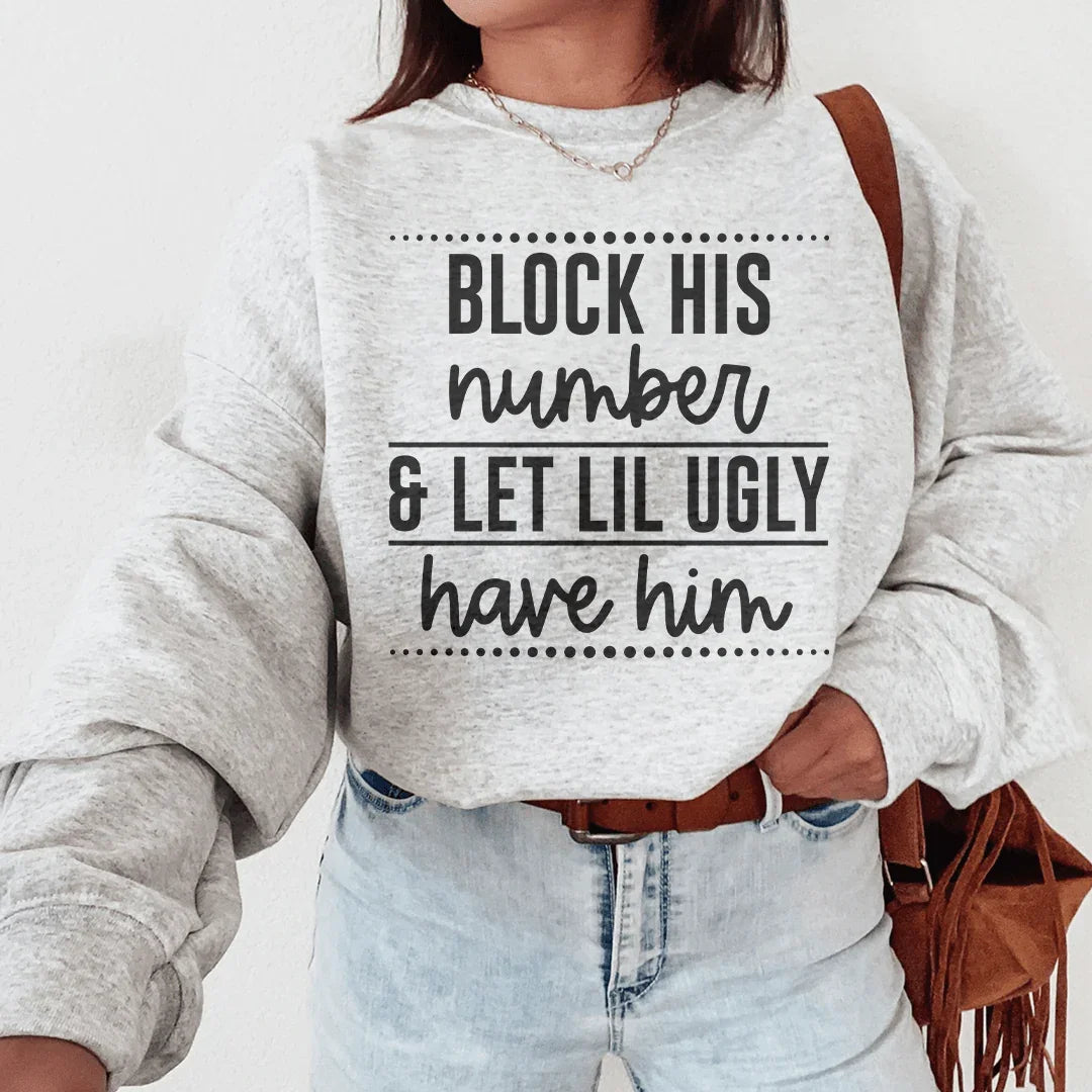 Block His Number Sweatshirt - WonderingCloth