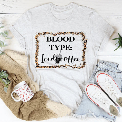 Blood Type Iced Coffee Tee - WonderingCloth