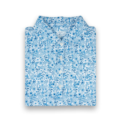 Blue Paisley Women's Polo (Sleeveless) - WonderingCloth