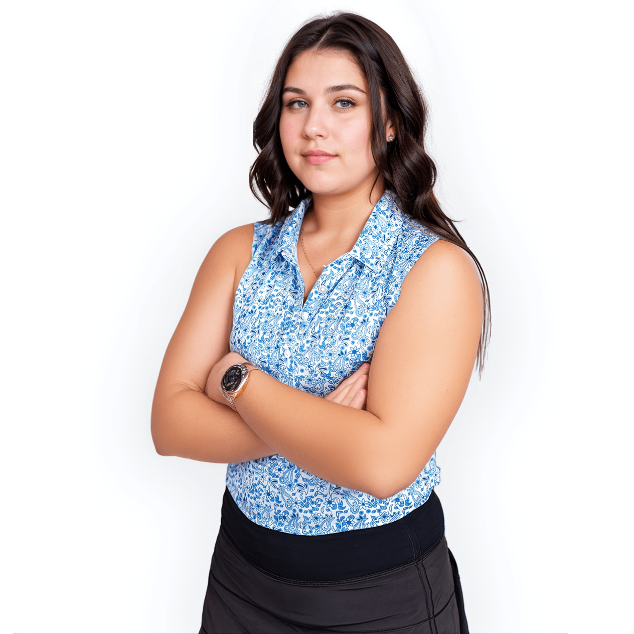 Blue Paisley Women's Polo (Sleeveless) - WonderingCloth