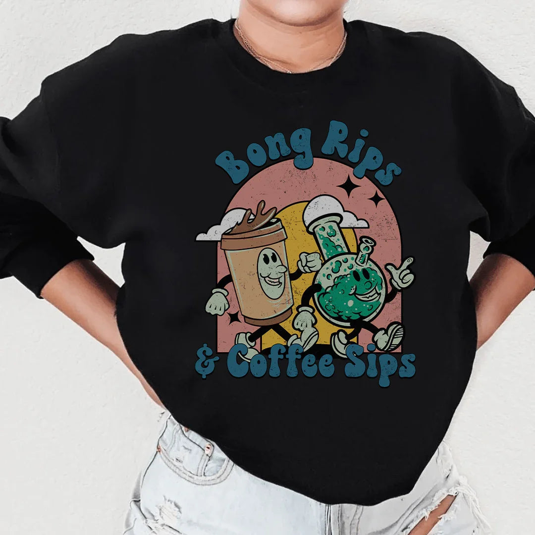 Bong Rips & Cotton Sips Sweatshirt - WonderingCloth