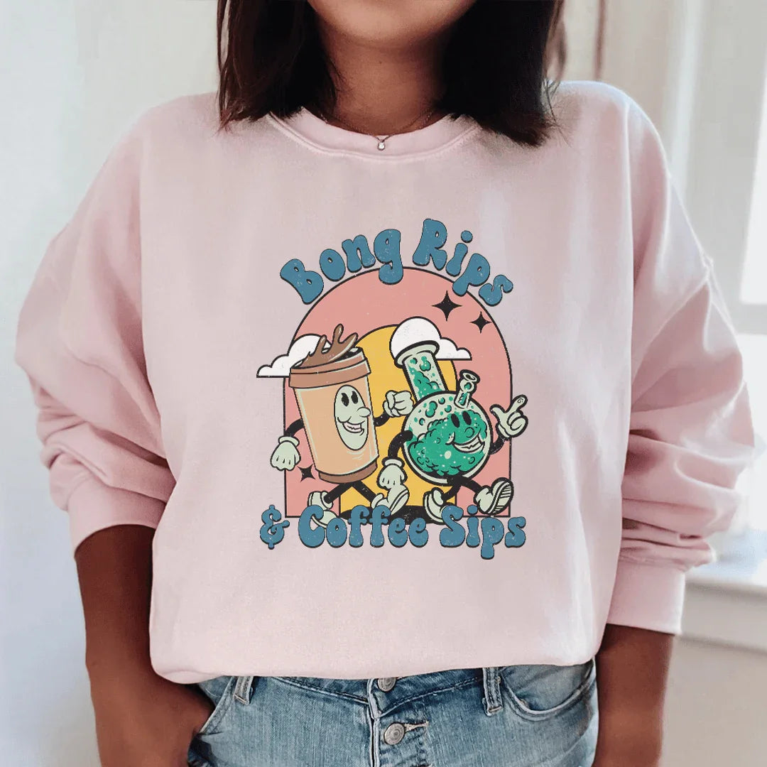 Bong Rips & Cotton Sips Sweatshirt - WonderingCloth