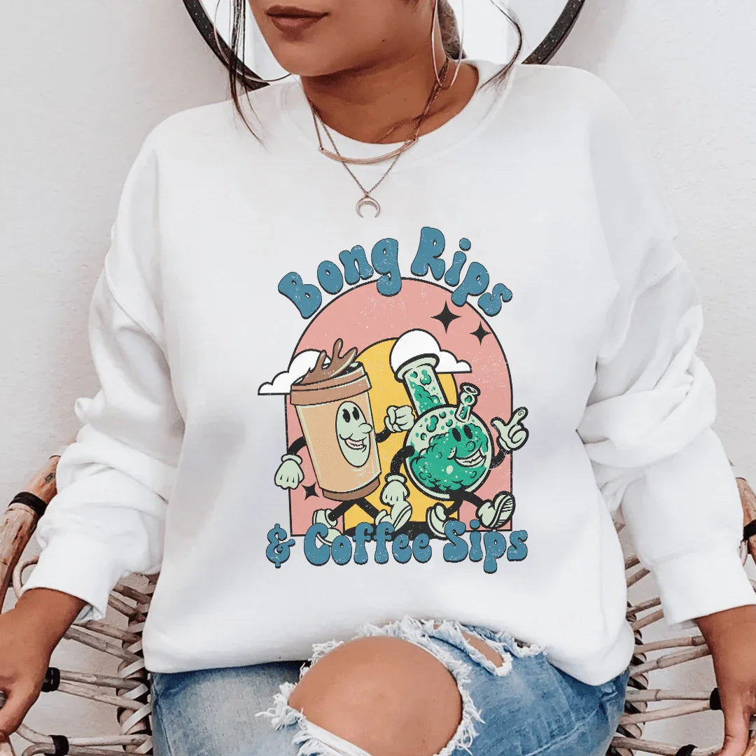 Bong Rips & Cotton Sips Sweatshirt - WonderingCloth