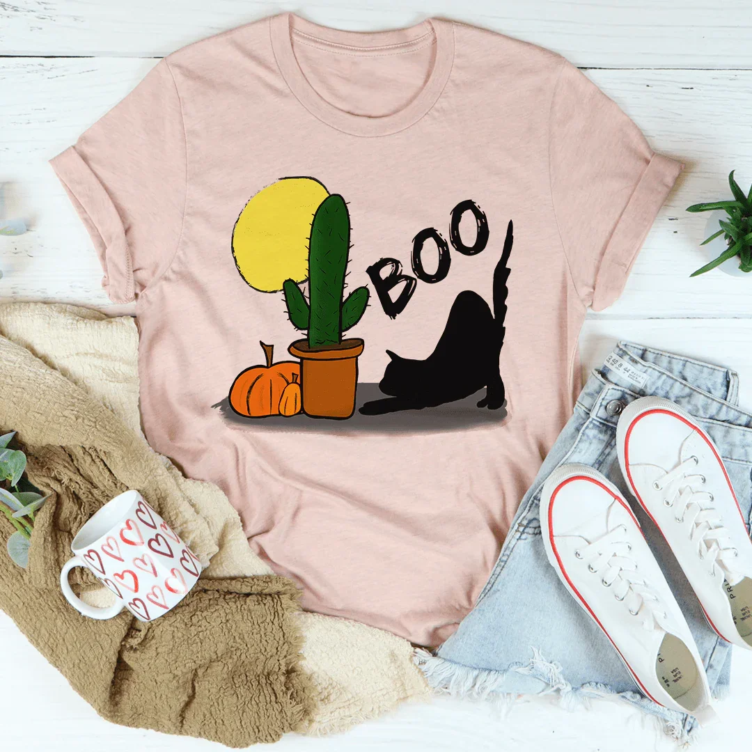 Boo Black Cat Tee - WonderingCloth