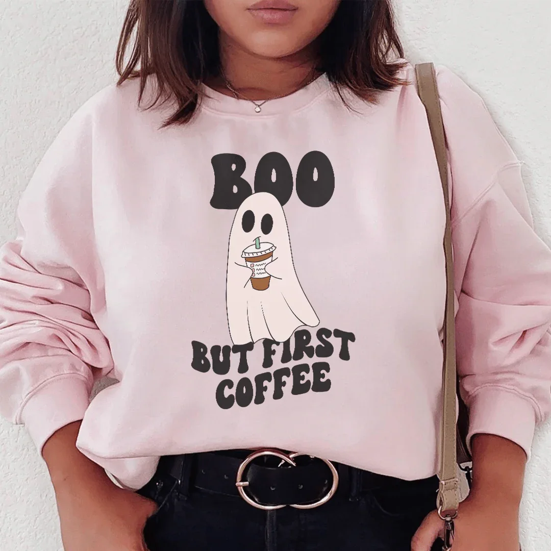 Boo But First Coffee Sweatshirt - WonderingCloth