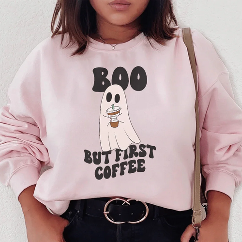 Boo But First Coffee Sweatshirt - WonderingCloth