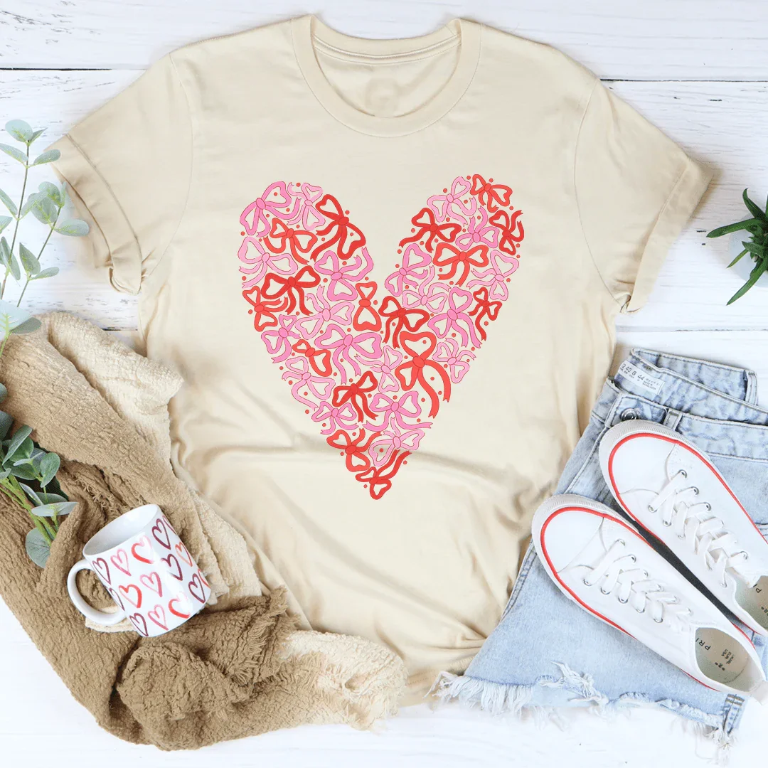 Bow Heart Tee - WonderingCloth