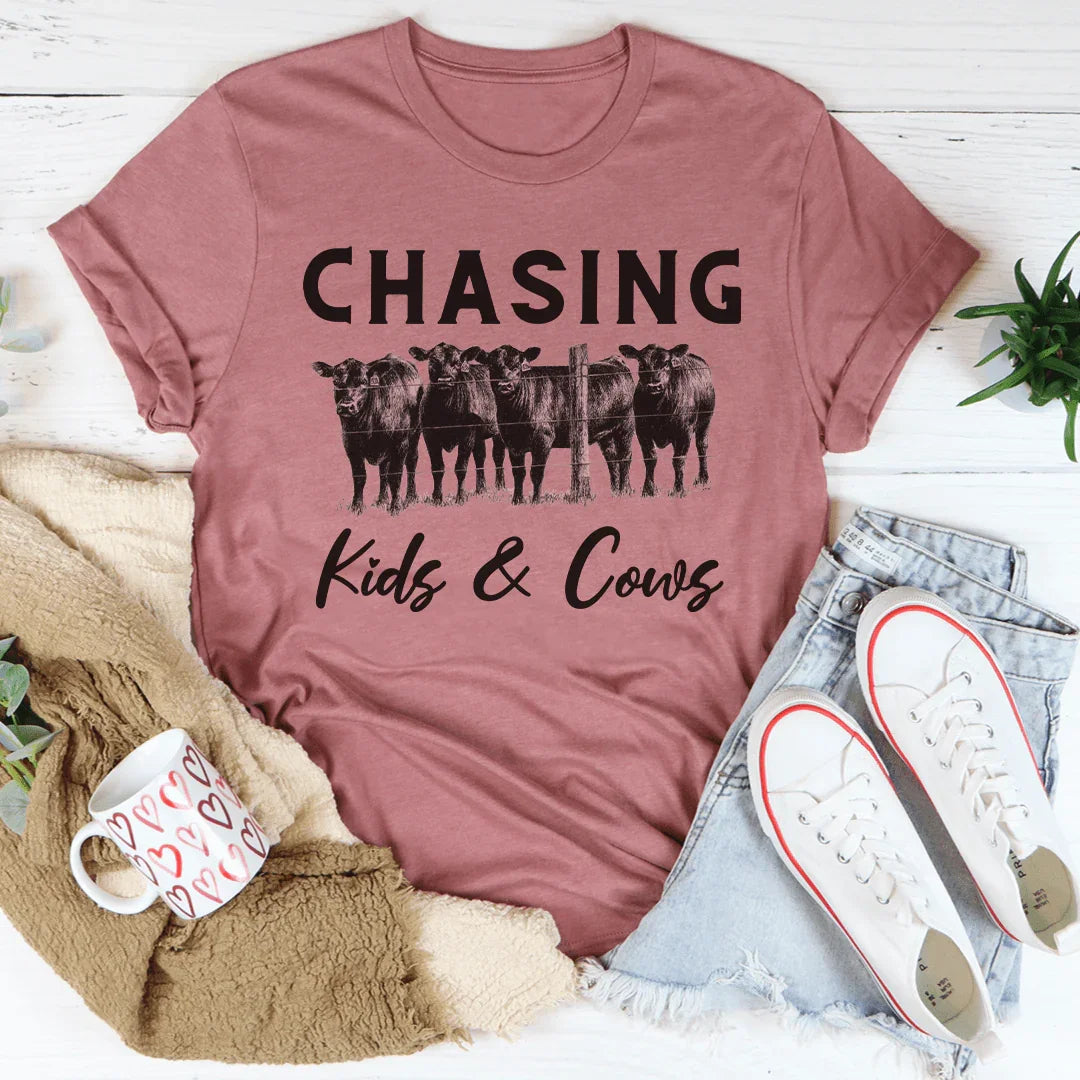 Chasing Kids & Cows Tee - WonderingCloth