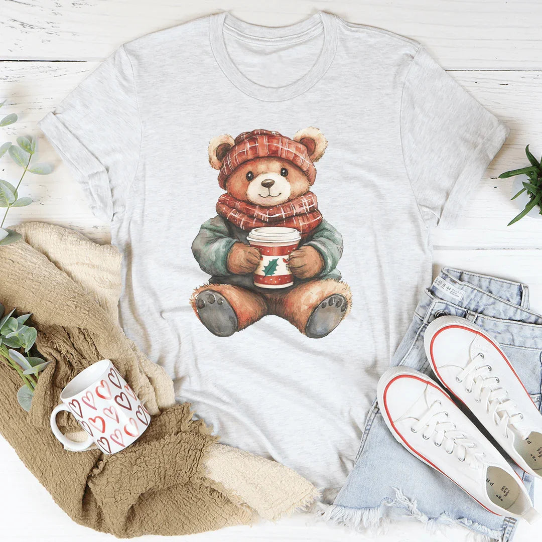 Christmas Cuddle Bear Tee - WonderingCloth