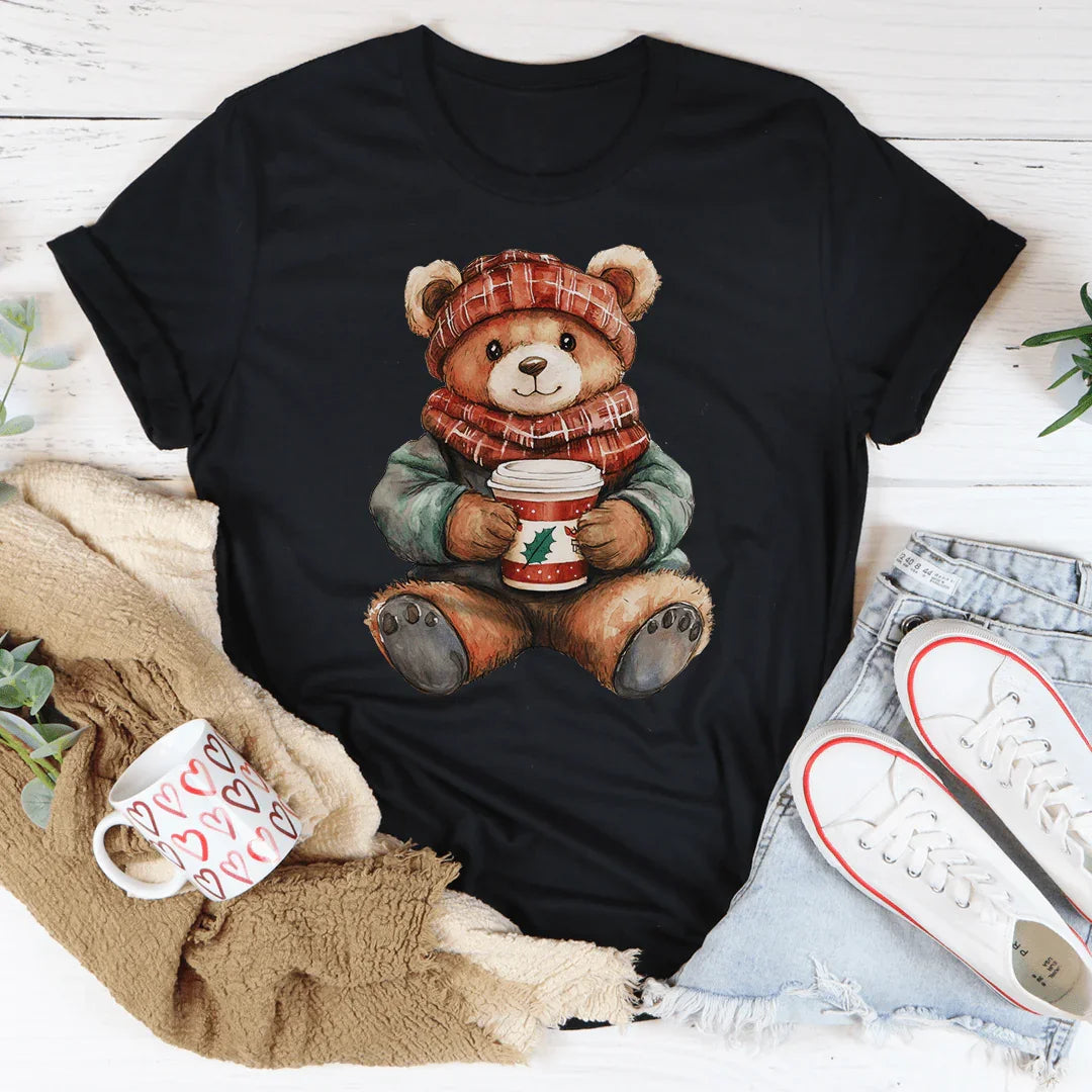 Christmas Cuddle Bear Tee - WonderingCloth
