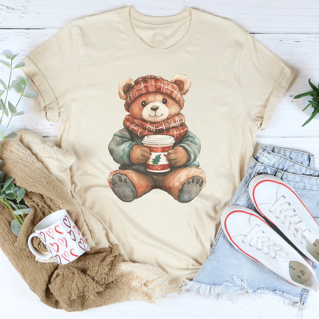 Christmas Cuddle Bear Tee - WonderingCloth