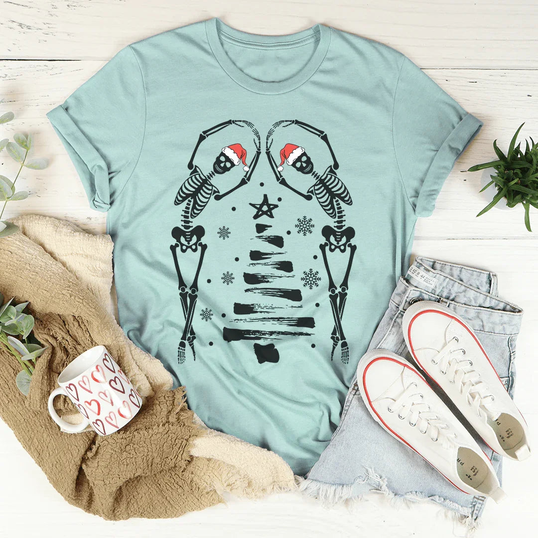 Christmas Tree Skeletons Tee - WonderingCloth