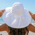Classic Bow Accent Sunhat Extra Wide Brim - WonderingCloth