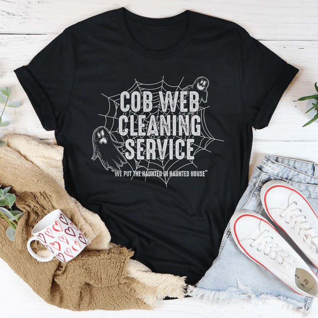 Cob Web Cleaning Service Tee - WonderingCloth