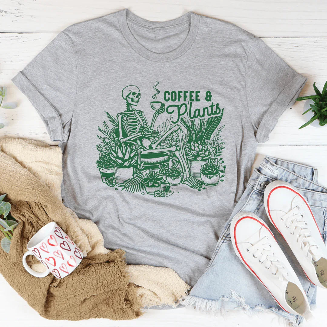 Coffee And Plants Tee - WonderingCloth