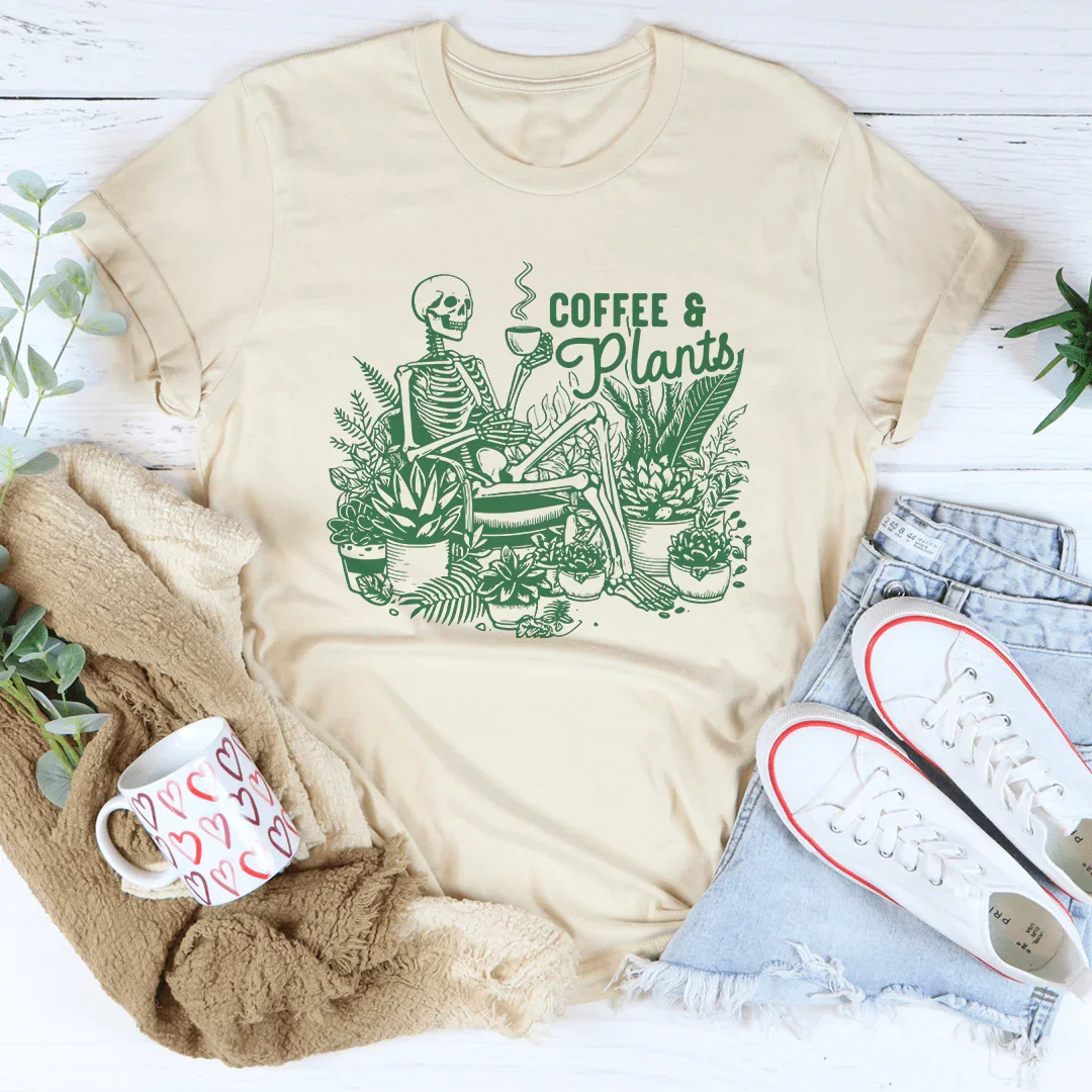 Coffee And Plants Tee - WonderingCloth