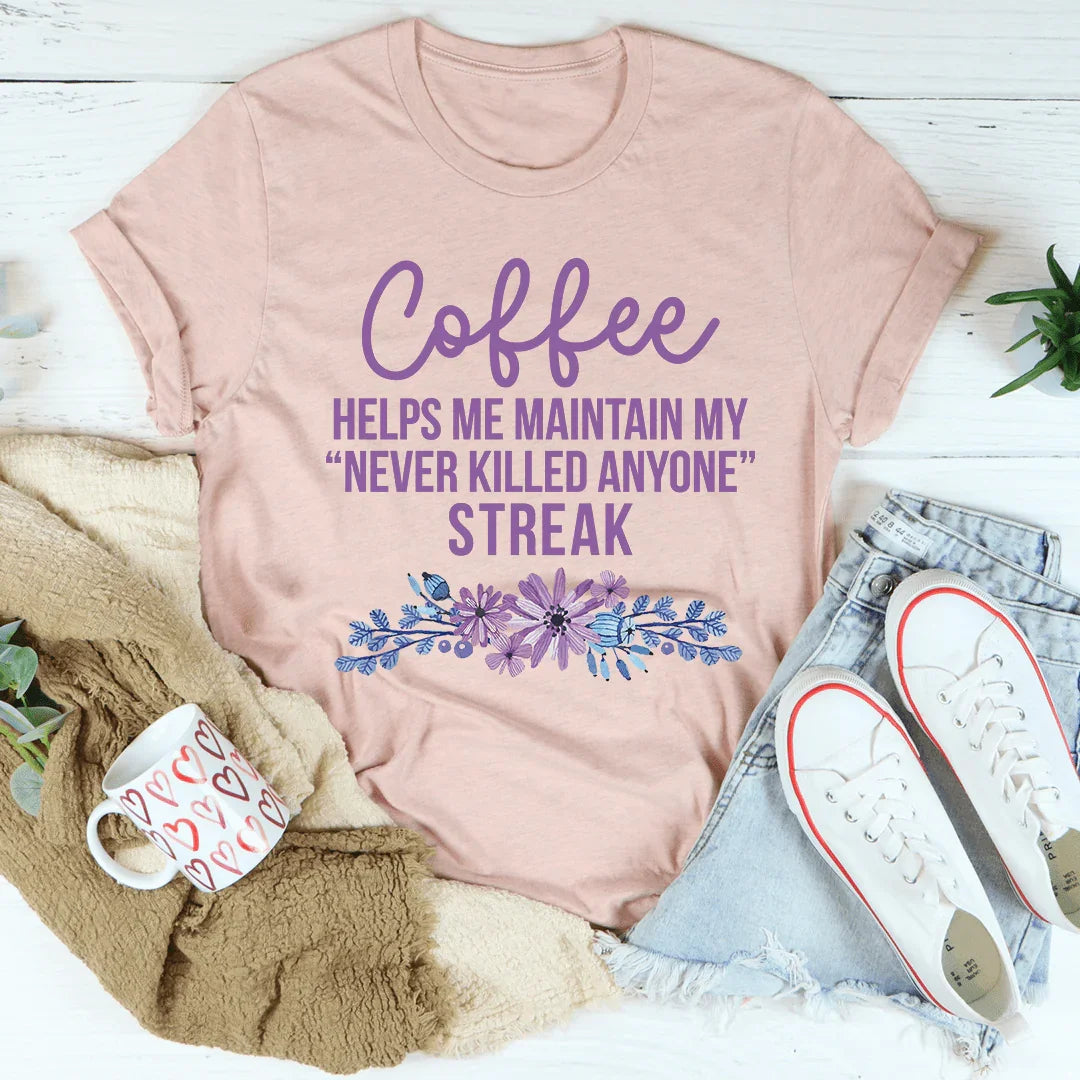Coffee Helps Me Tee - WonderingCloth