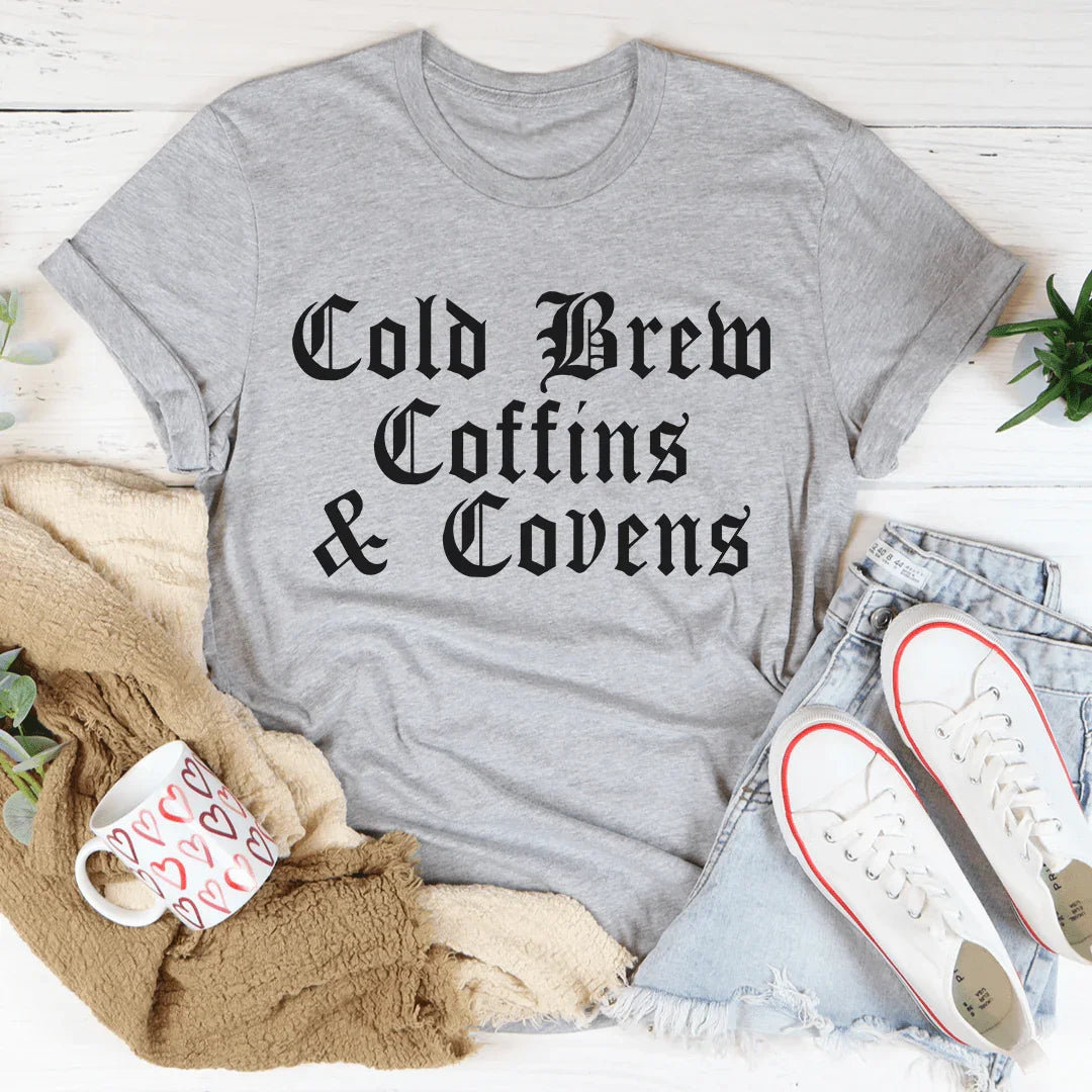 Cold Brew Coffins & Covens Tee - WonderingCloth