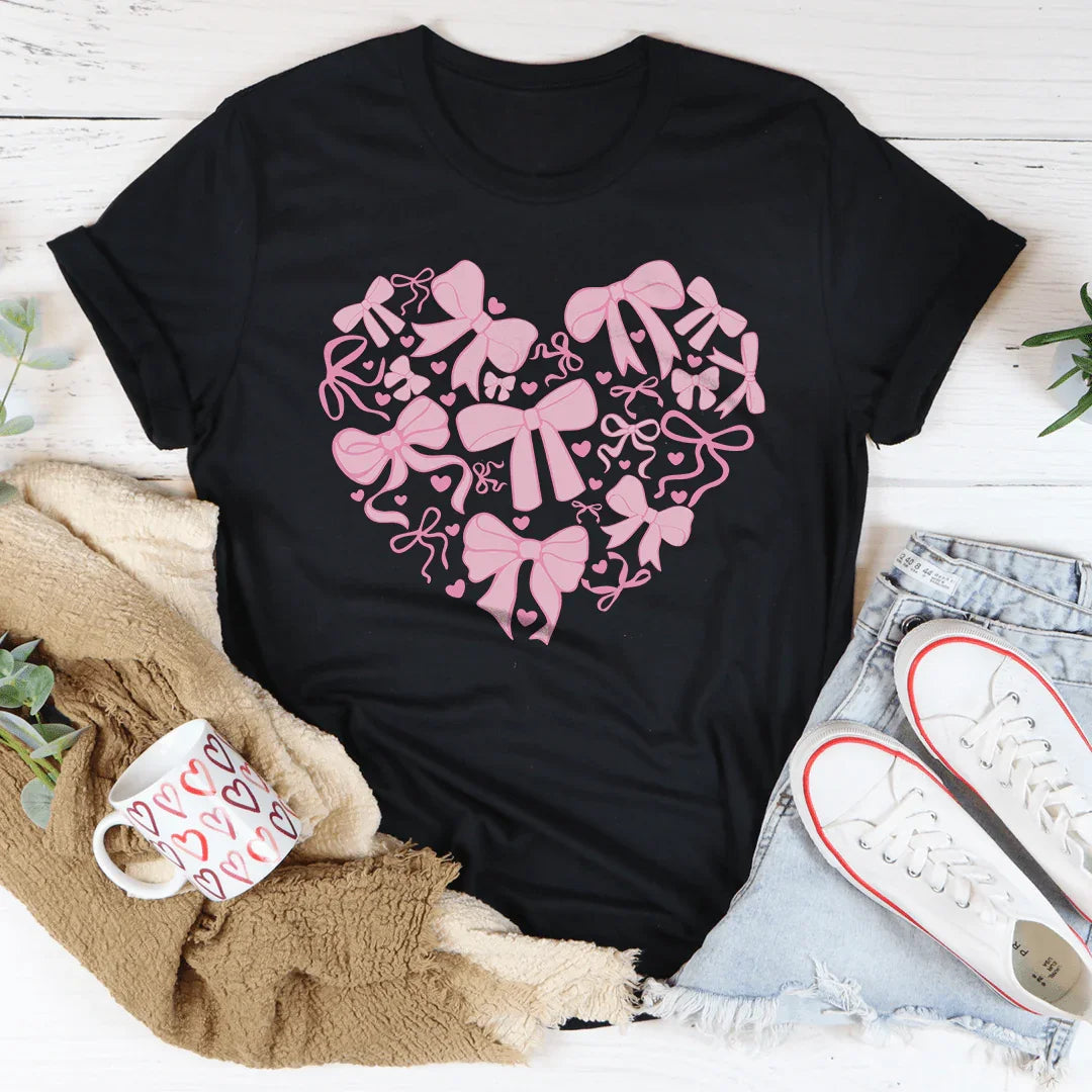 Coquette Bow Heart Tee - WonderingCloth