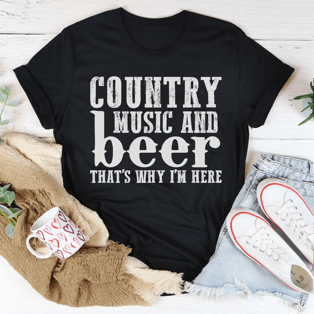 Country Music & Beer Tee - WonderingCloth