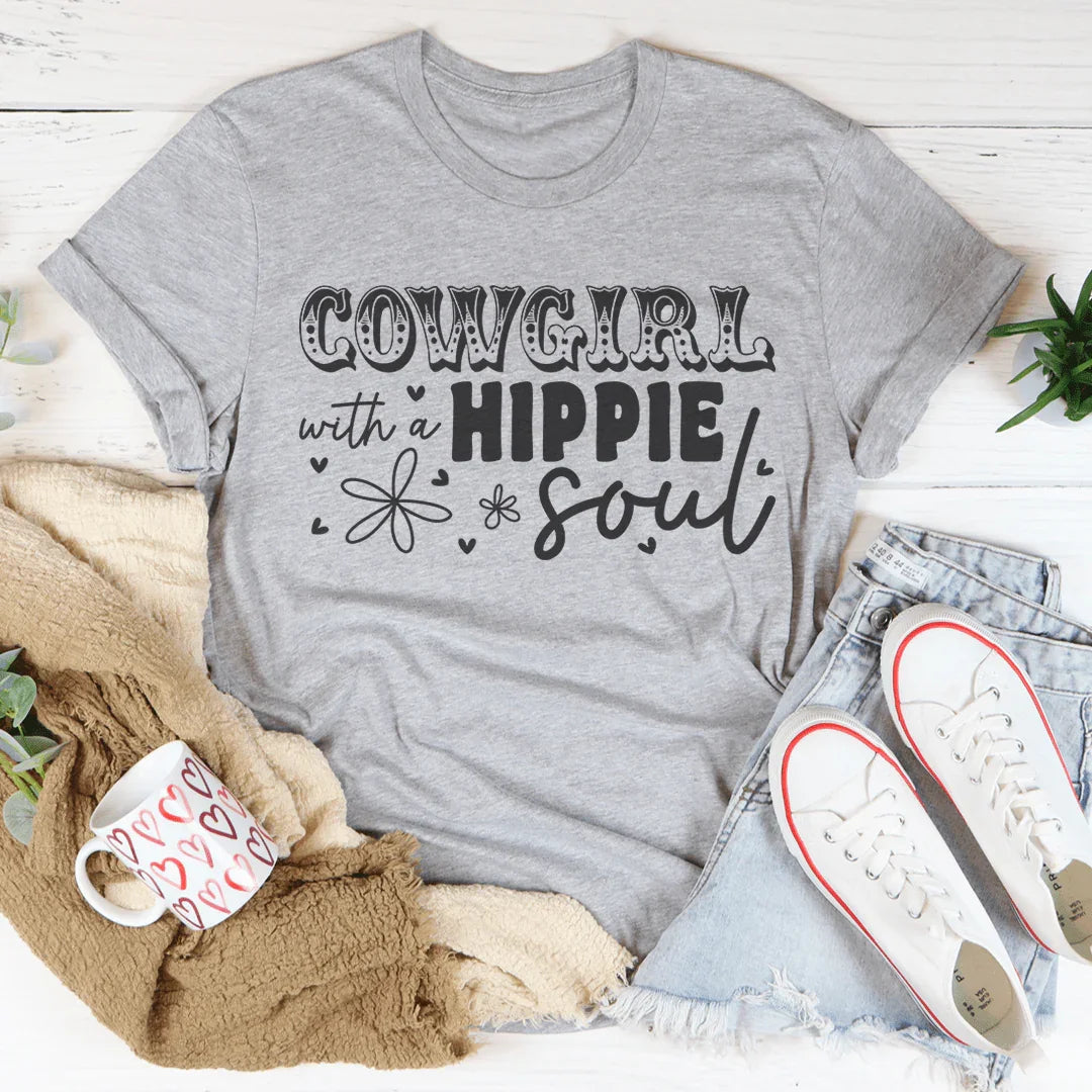 Cowgirl With Hippie Soul Tee - WonderingCloth