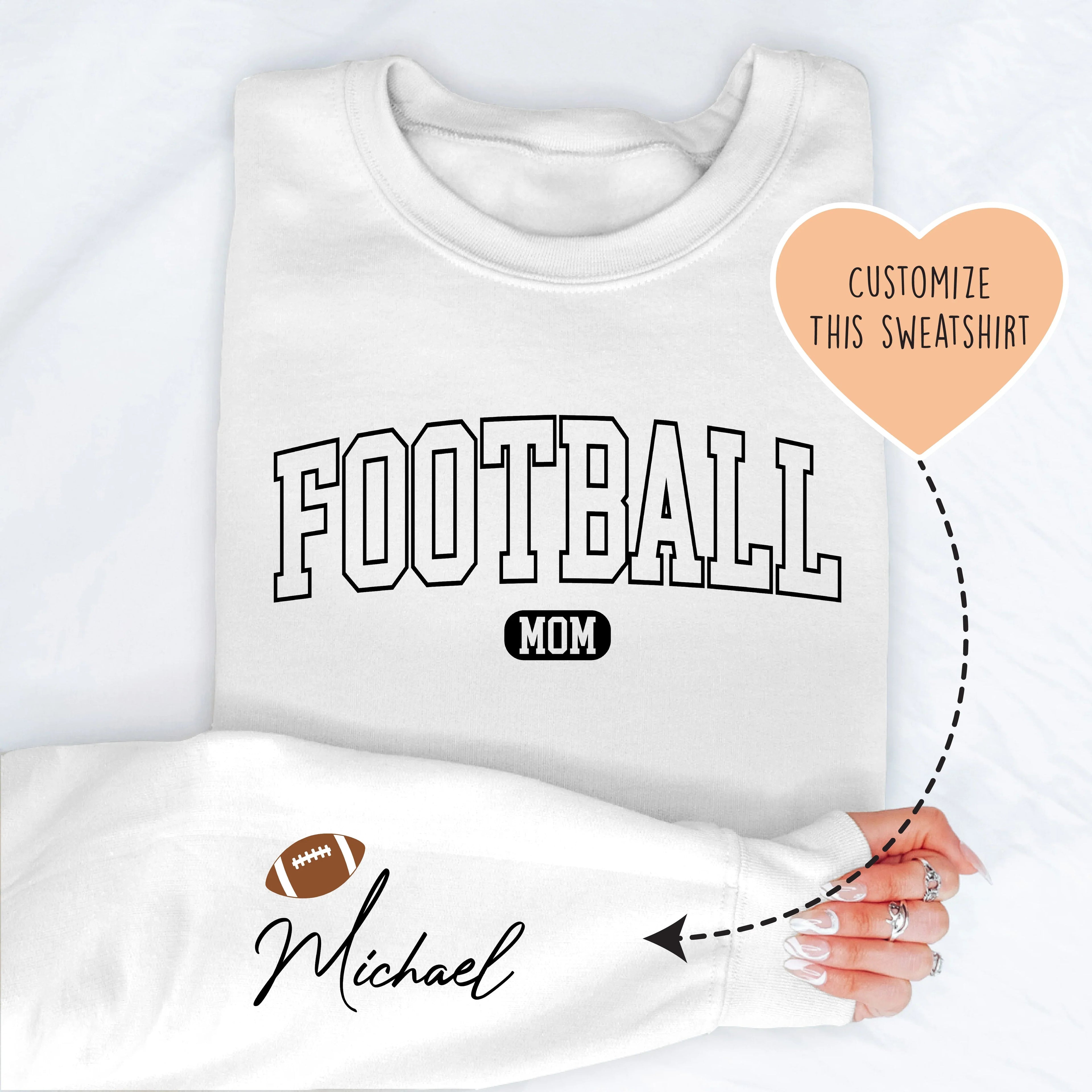 Custom Football Mom Sweatshirt - WonderingCloth