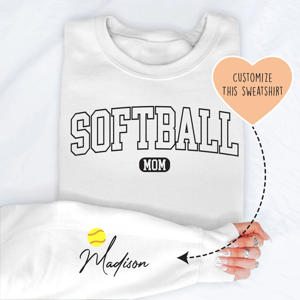 Custom Softball Mom Sweatshirt - WonderingCloth