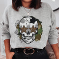 Distressed Skull Sweatshirt - WonderingCloth