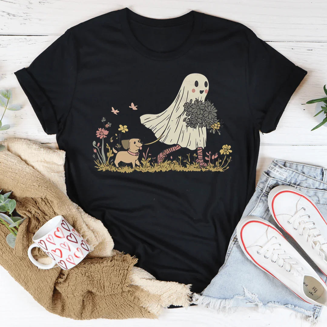Dog Ghost Mom Tee - WonderingCloth