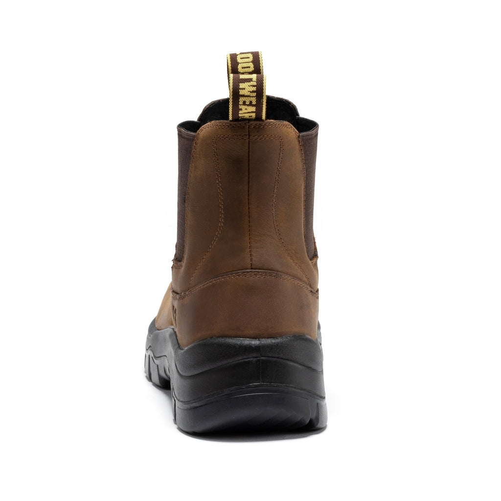 ROCKROOSTER Woodland Brown 6 inch Composite Toe Pull-on Leather Work Boots AK664 - WonderingCloth