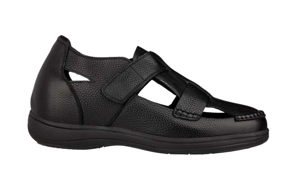 CALTO - K2661 - 3.2 Inches Taller (Black) - Casual Fisherman Sandal - WonderingCloth