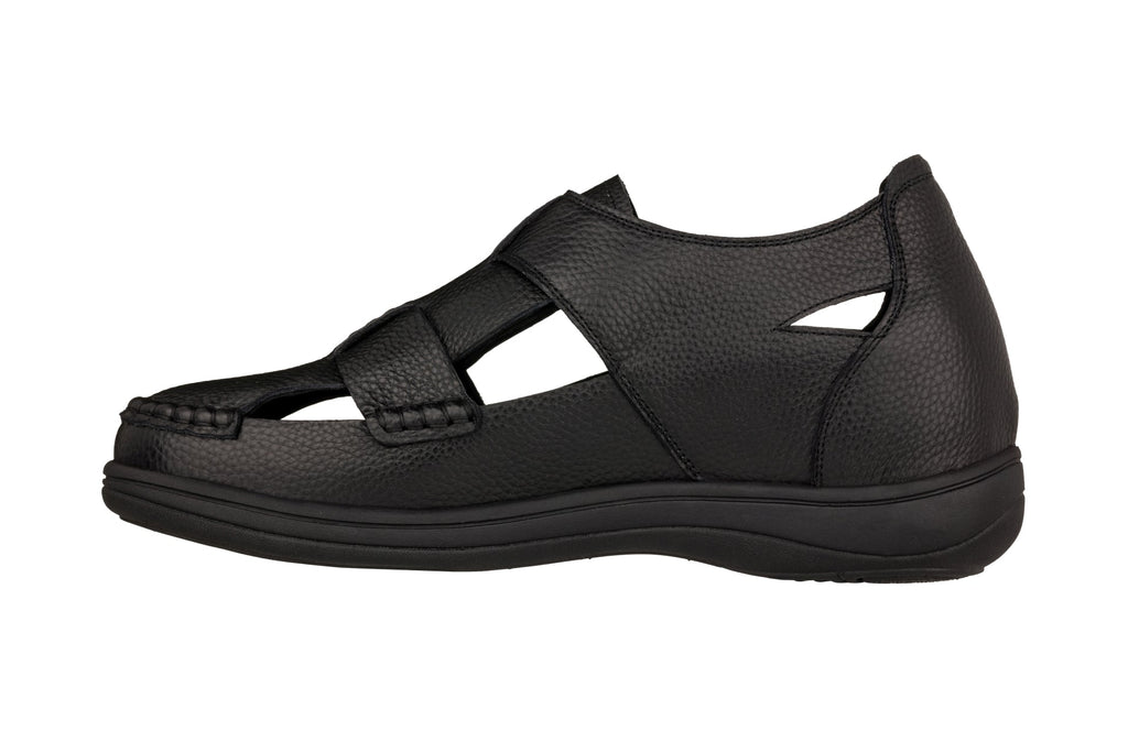 CALTO - K2661 - 3.2 Inches Taller (Black) - Casual Fisherman Sandal - WonderingCloth
