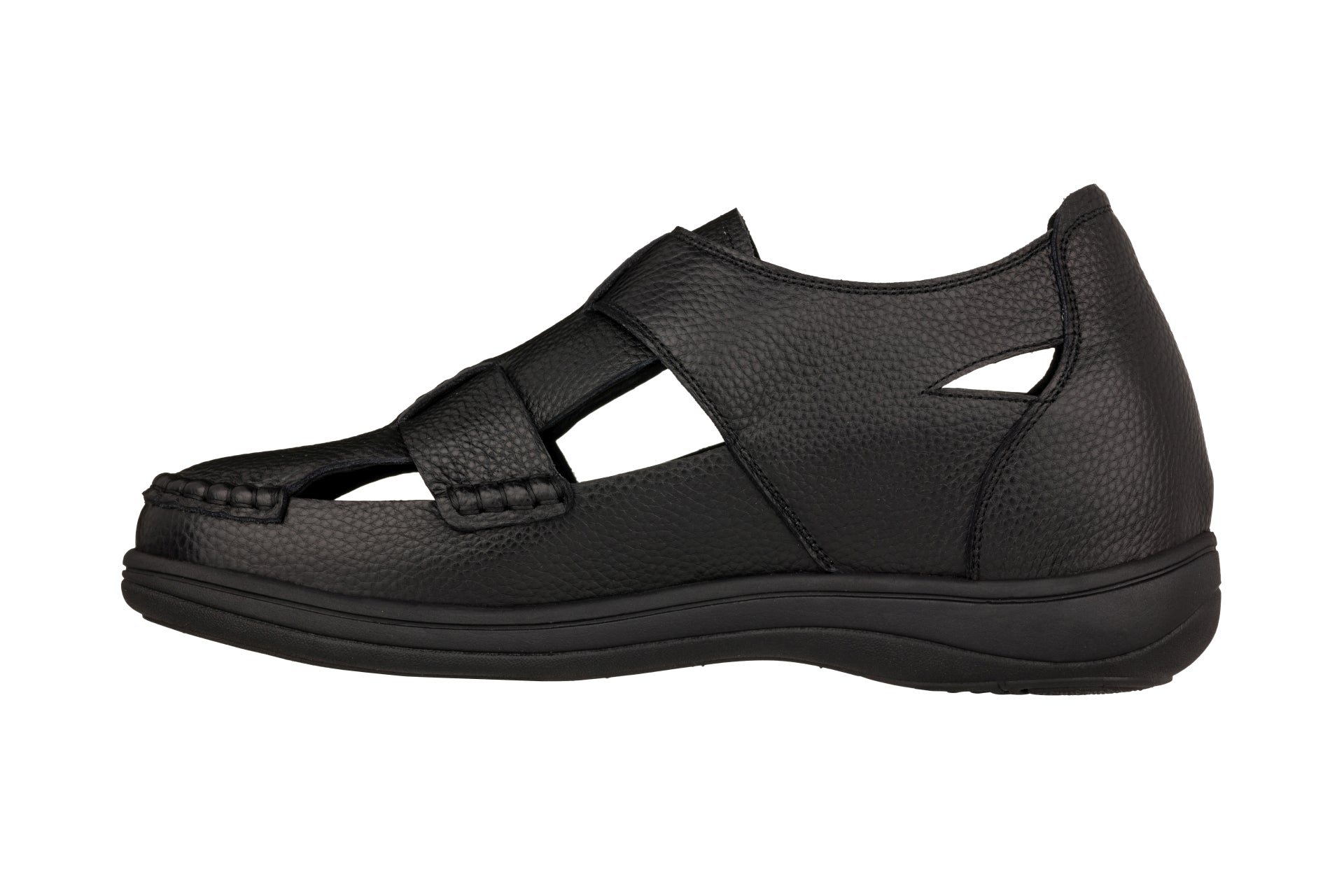 CALTO - K2661 - 3.2 Inches Taller (Black) - Casual Fisherman Sandal - WonderingCloth