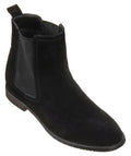 CALTO - K33090 - 2.9 Inches Taller (Black) - Suede Chelsea Boot - WonderingCloth