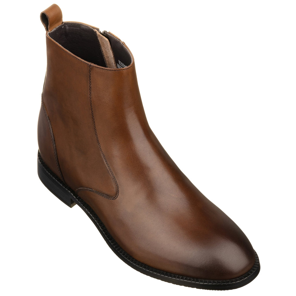 TOTO - K33093 - 2.6 Inches Taller (Coffee Brown) - Zipper Boot - WonderingCloth