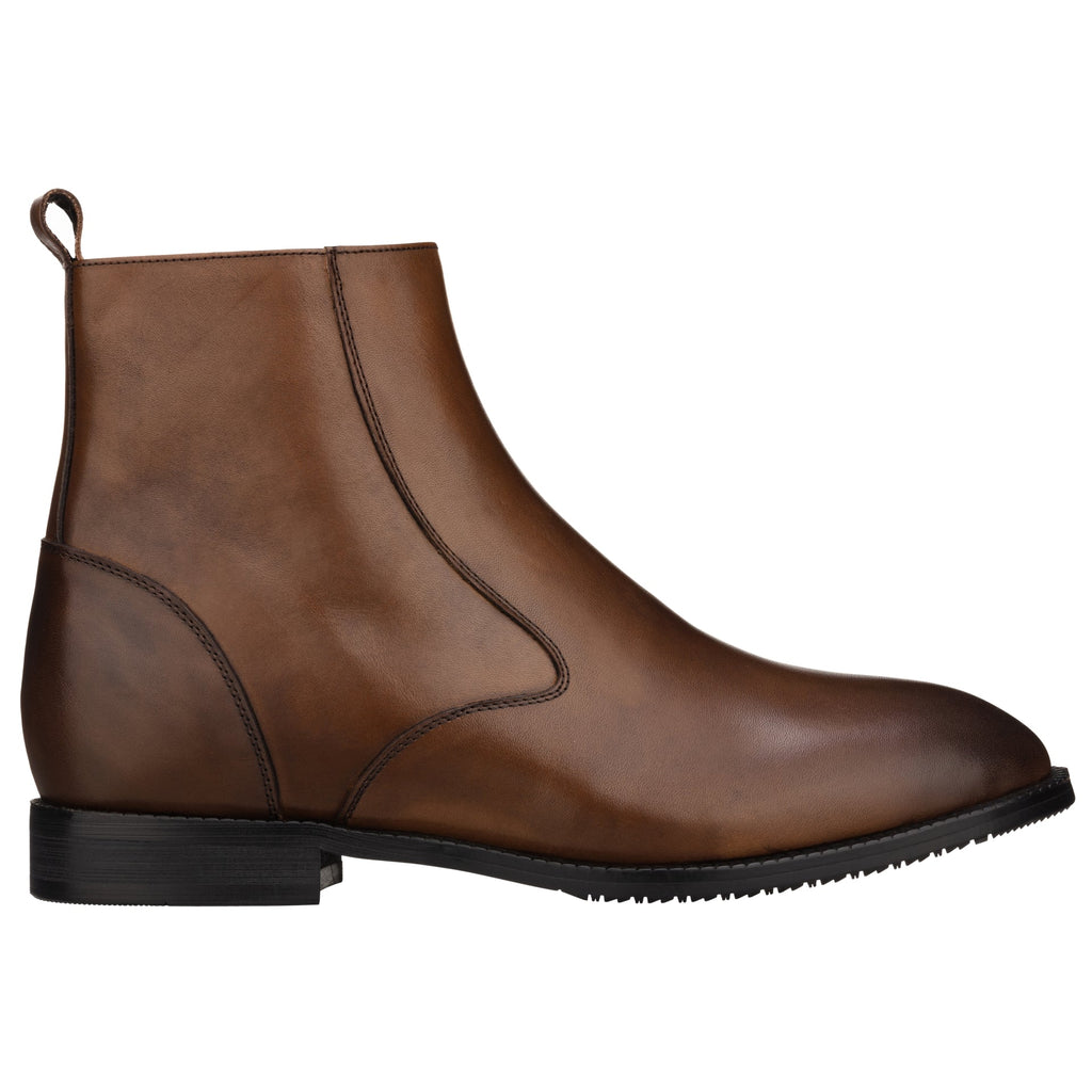 TOTO - K33093 - 2.6 Inches Taller (Coffee Brown) - Zipper Boot - WonderingCloth