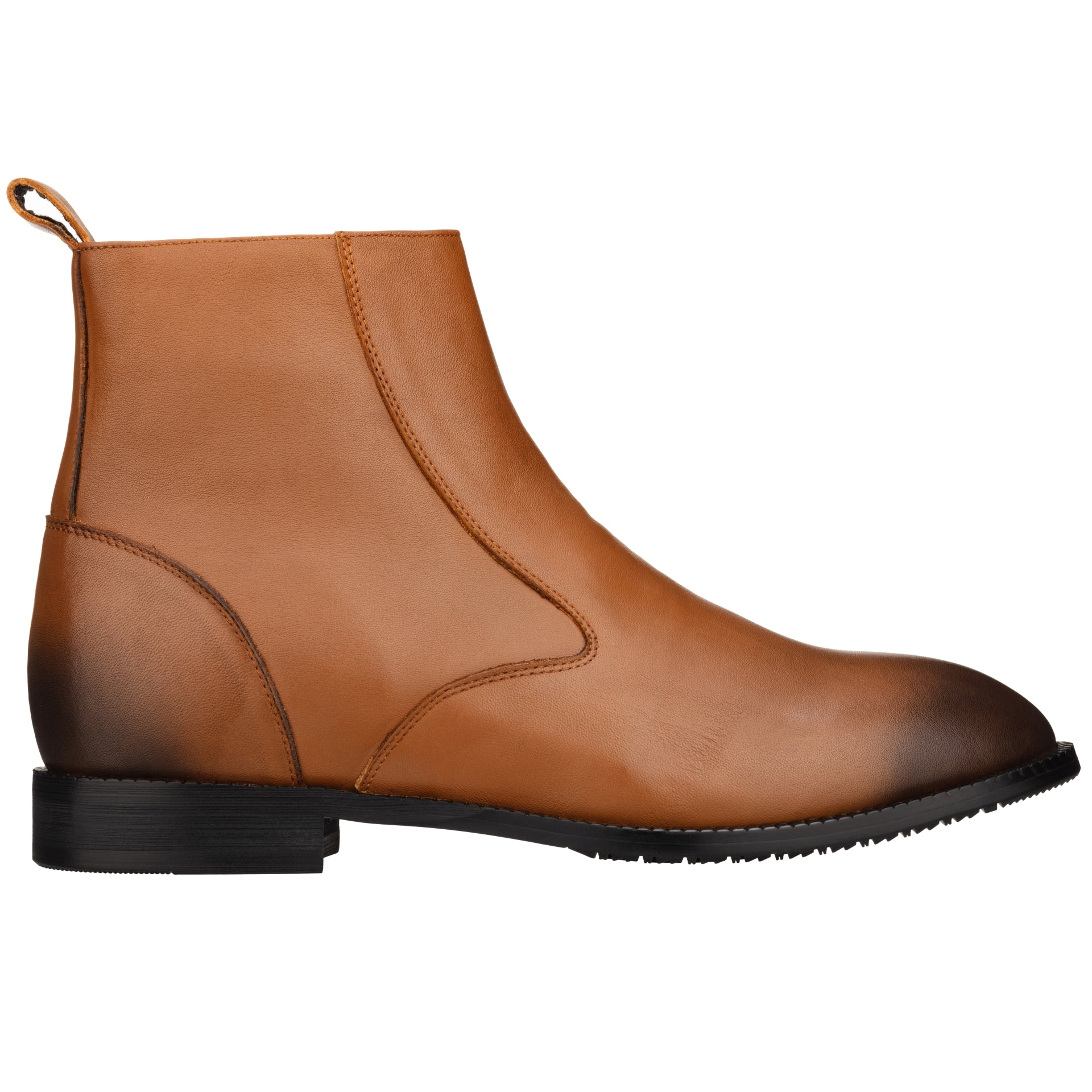 TOTO - K33094 - 2.6 Inches Taller (Light Brown) - Zipper Boot - WonderingCloth