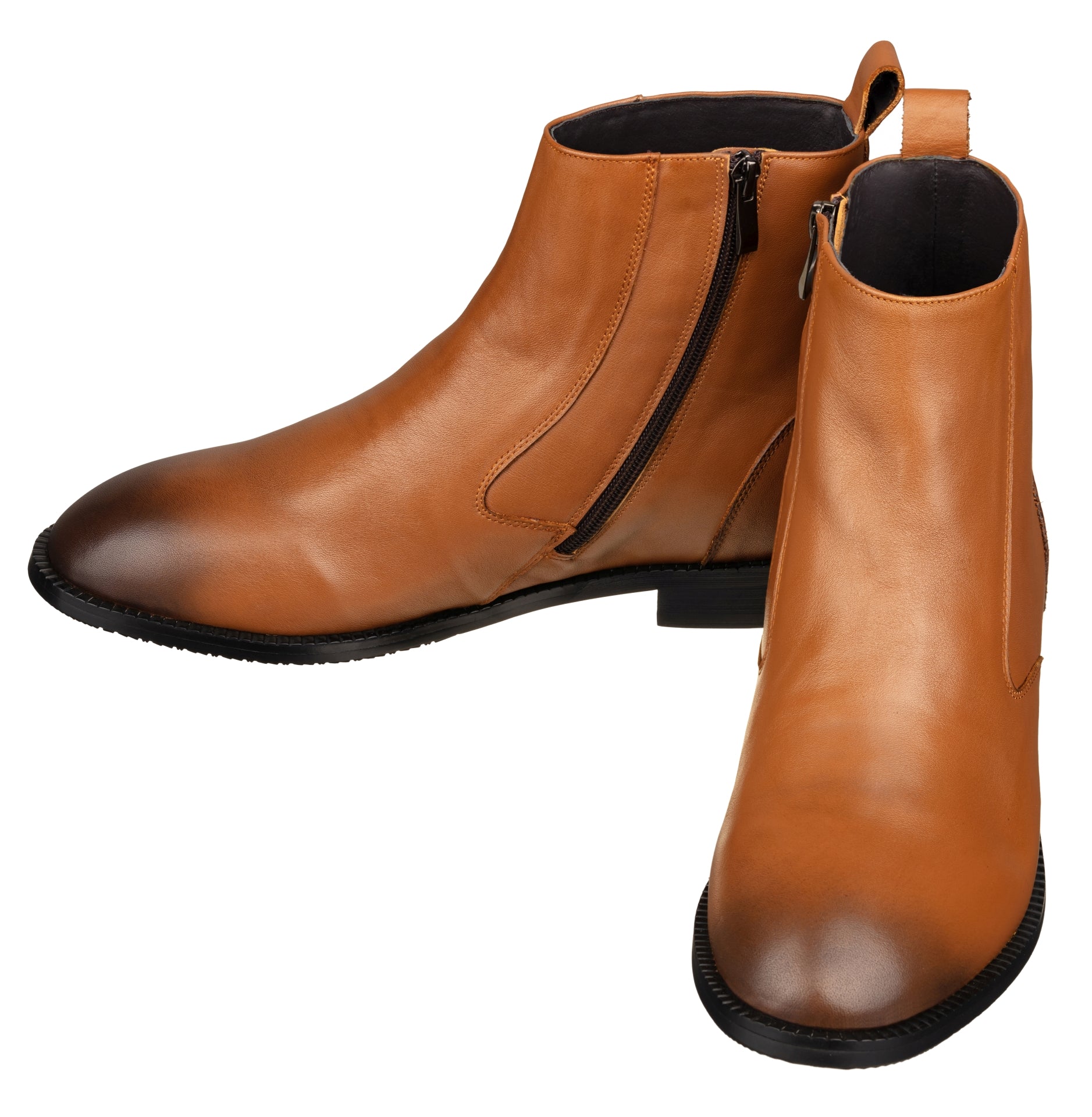 TOTO - K33094 - 2.6 Inches Taller (Light Brown) - Zipper Boot - WonderingCloth