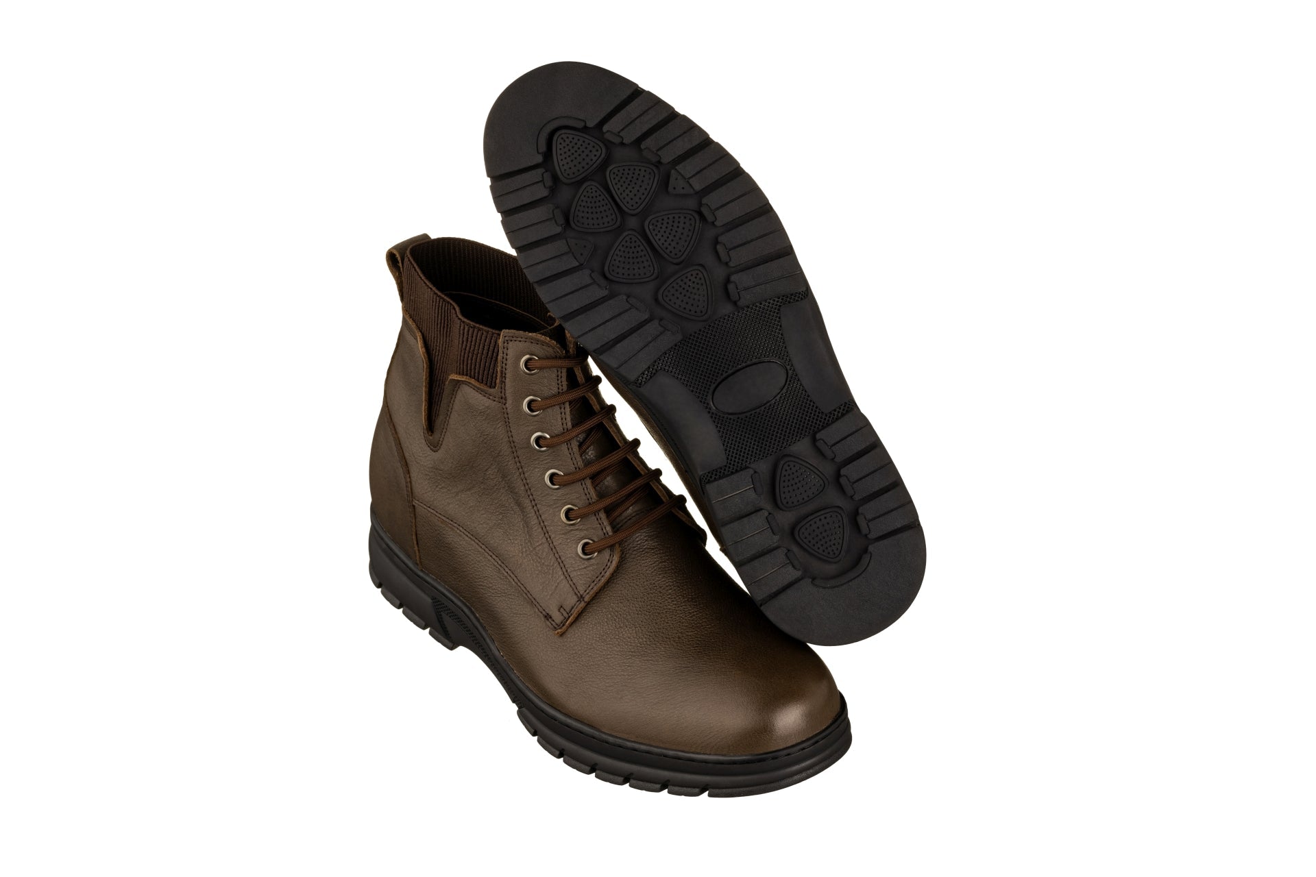 TOTO - K84016 - 2.8 Inches Taller (Chocolate Brown) - High Top Work Boots - WonderingCloth