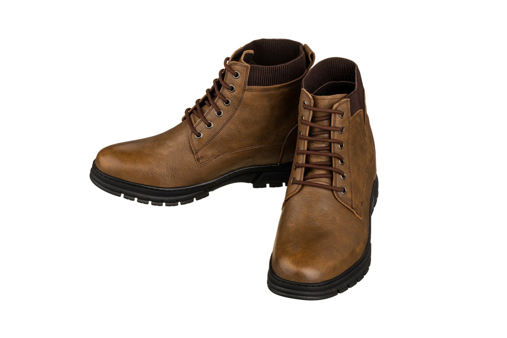 TOTO - K84017 - 2.8 Inches Taller (Khaki) - High Top Work Boots - WonderingCloth
