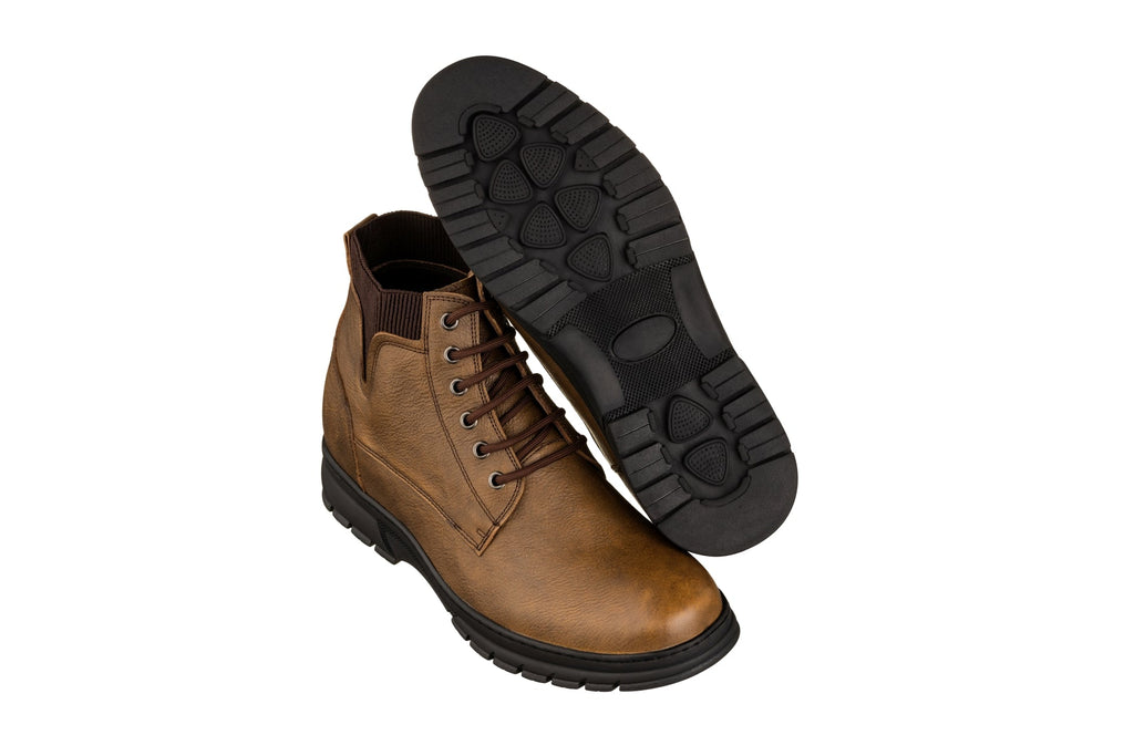 TOTO - K84017 - 2.8 Inches Taller (Khaki) - High Top Work Boots - WonderingCloth