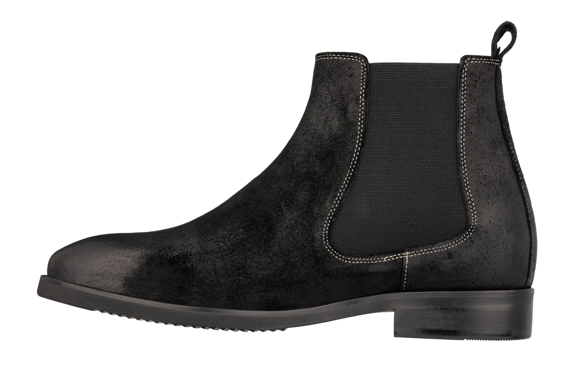 TOTO - K92081 - 3 Inches Taller (Nubuck Black) - Chelsea Ankle Boots - WonderingCloth