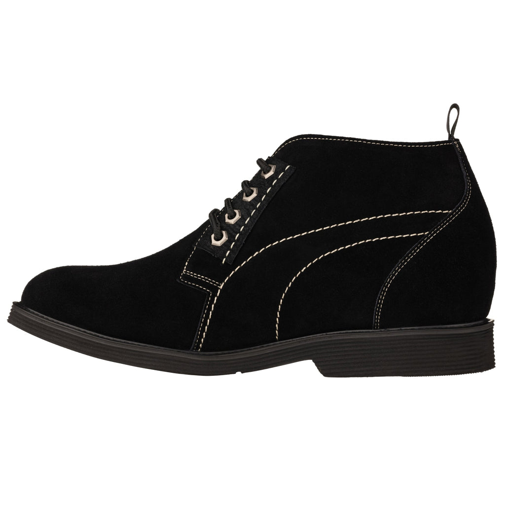 CALTO - K9913 - 3.2 Inches Taller (Black) - Ankle Boot - WonderingCloth