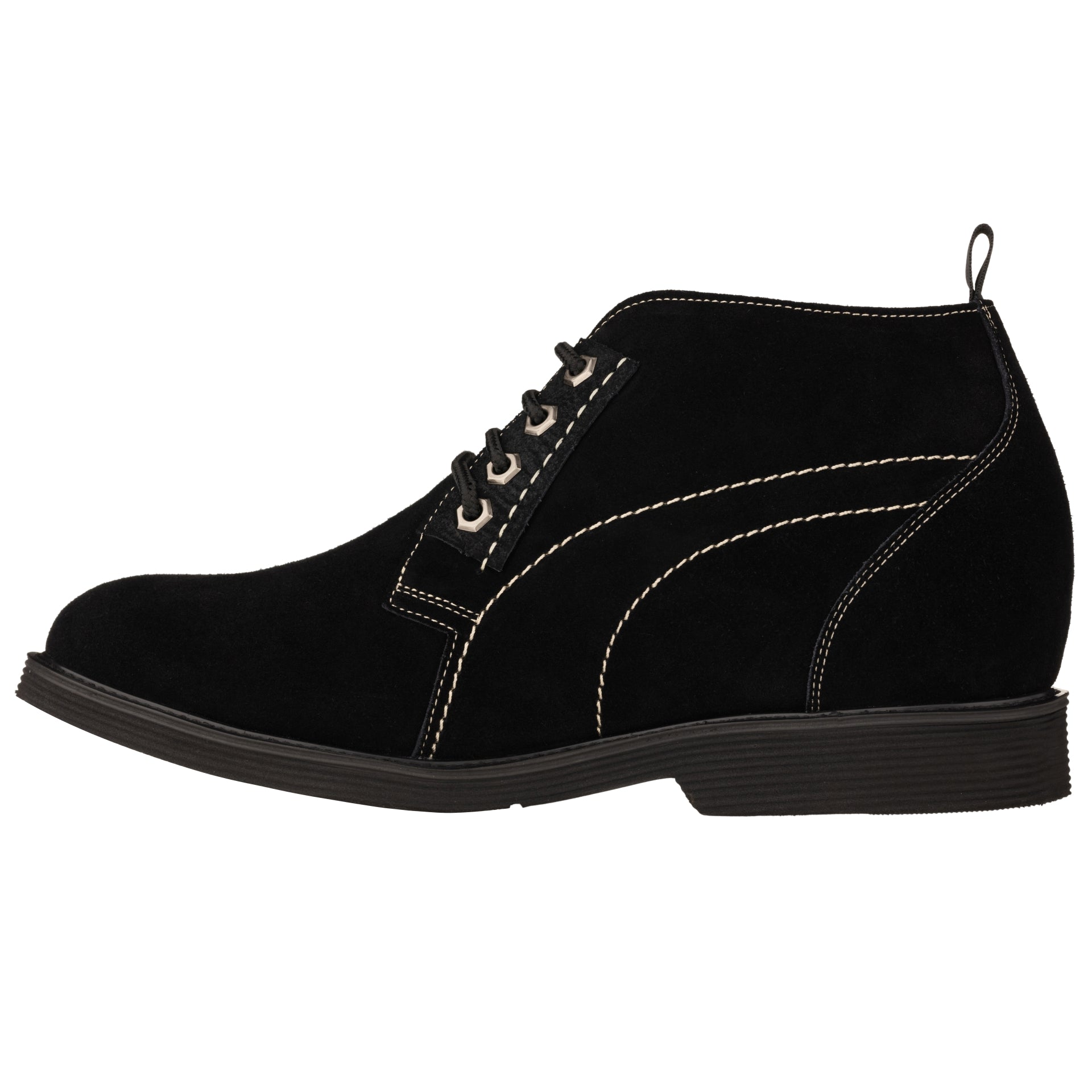 CALTO - K9913 - 3.2 Inches Taller (Black) - Ankle Boot - WonderingCloth