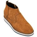 CALTO - Y30023 - 3 Inches Taller (Nubuck Brown) - Zipper Boots - WonderingCloth