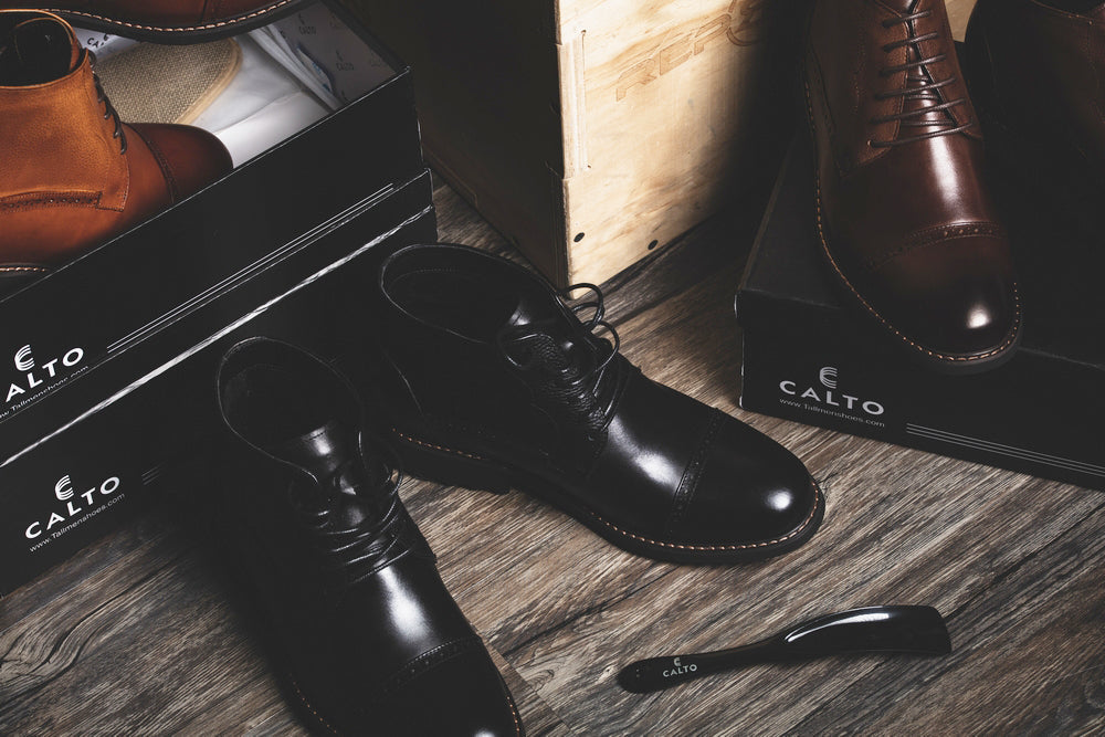 CALTO - Y41083 - 3.2 Inches Taller (Black) - Lace Up Casual Boots - WonderingCloth