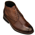CALTO - Y41084 - 3.2 Inches Taller (Coffee Brown) - Lace Up Casual Boots - WonderingCloth