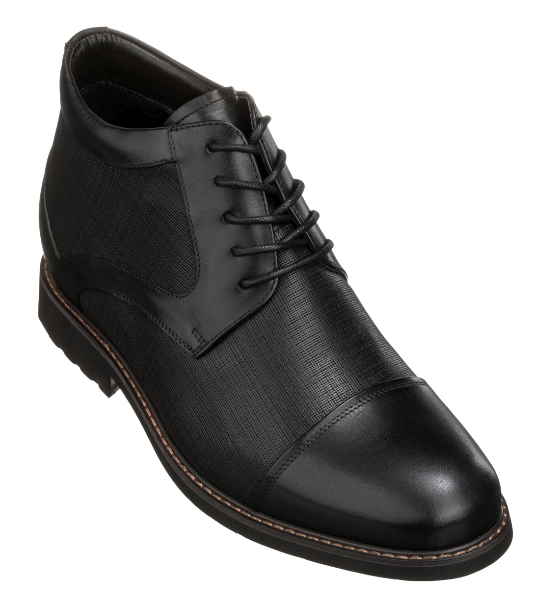 TOTO - Y41088 - 3.2 Inches Black Leather Boots - WonderingCloth